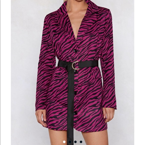 zebra blazer dress